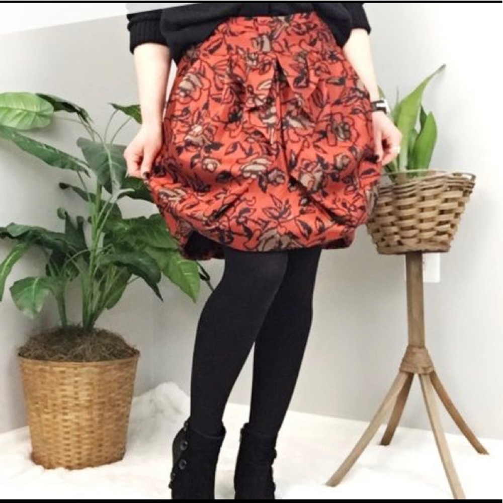 Eva Franco Sunset Orange Bubble Skirt Size 2